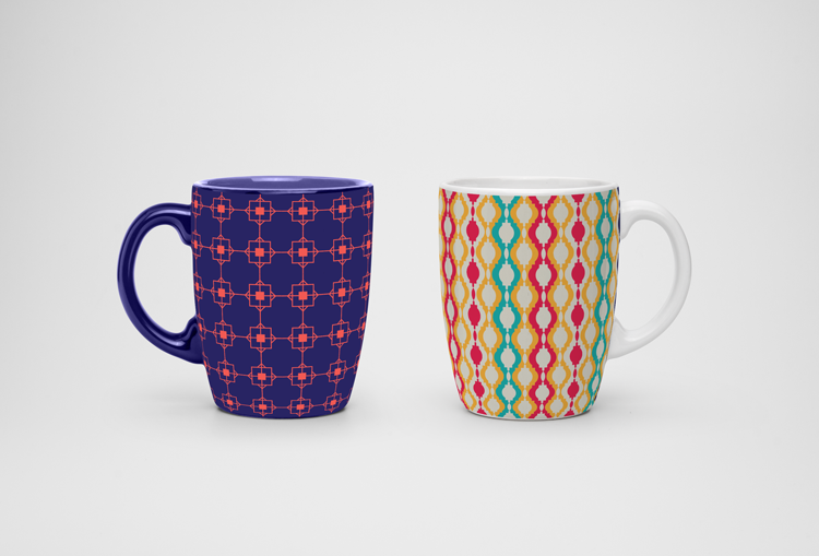 Lattice Print Mugs