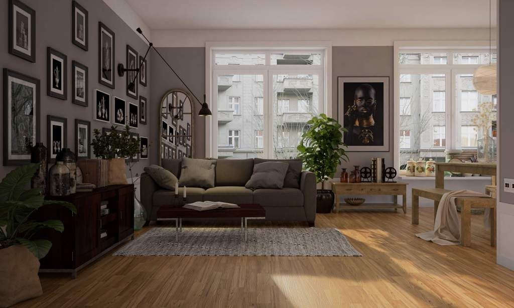hardwood flooring in living room