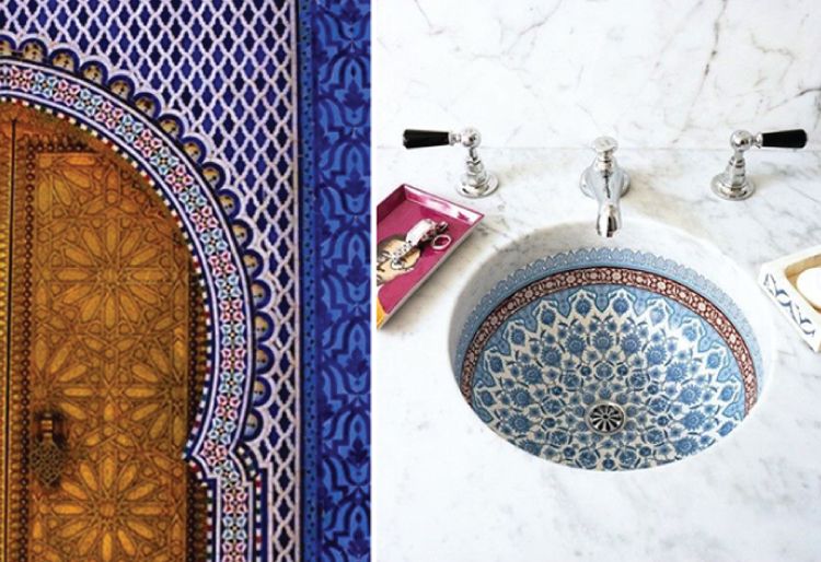 Mosaics used in sink and door