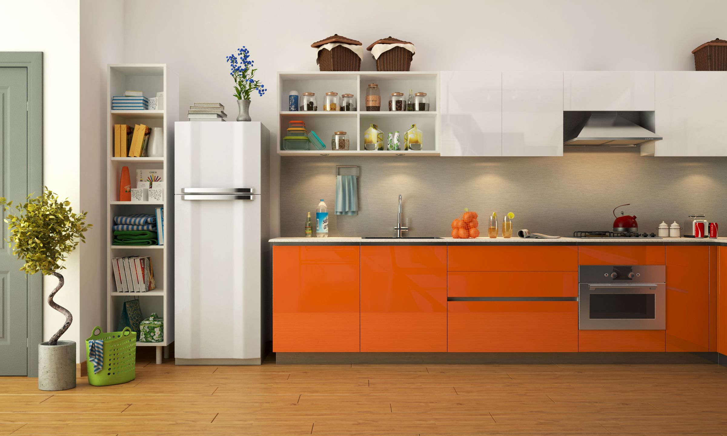Kitchen for senior citizens - orange kitchen