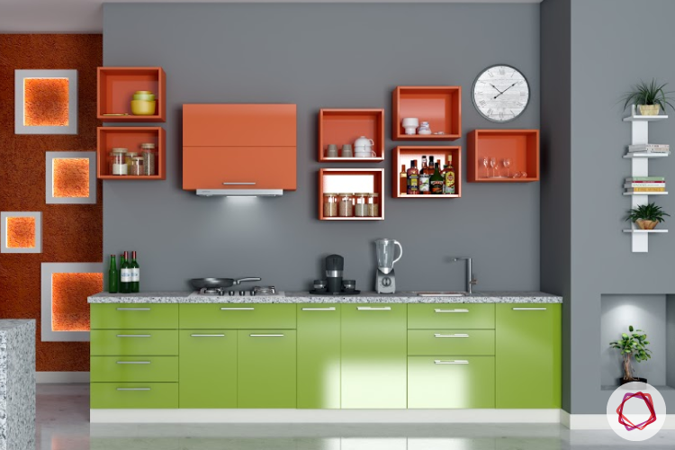 contrasting kitchen cabinets