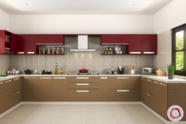 contrasting kitchen cabinets