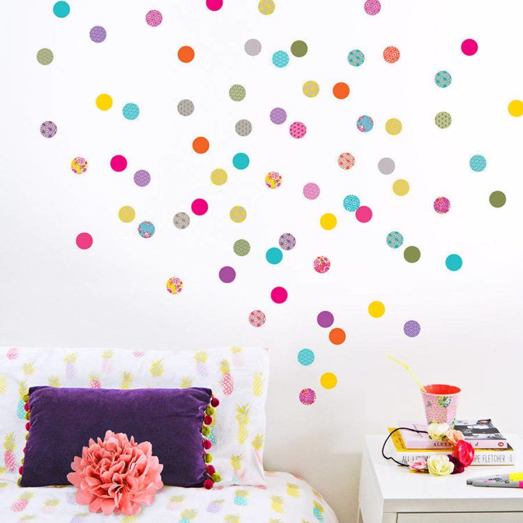 Walls with colorful polka dots