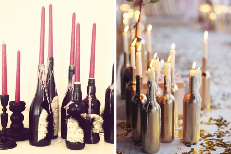 Candles in bottles