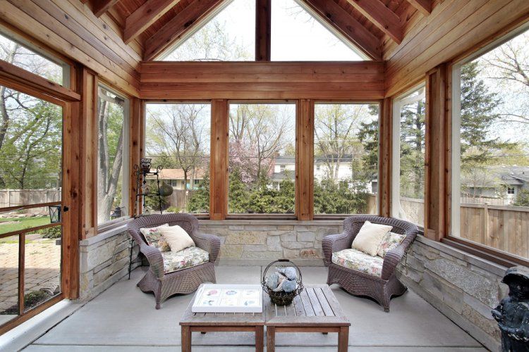 rustic style interiors with open windows