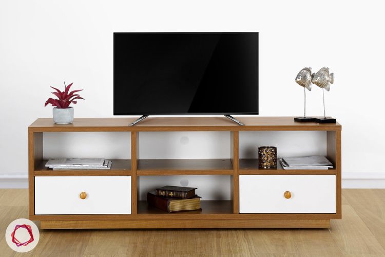 The Berko TV unit will slip into compact living rooms easily.