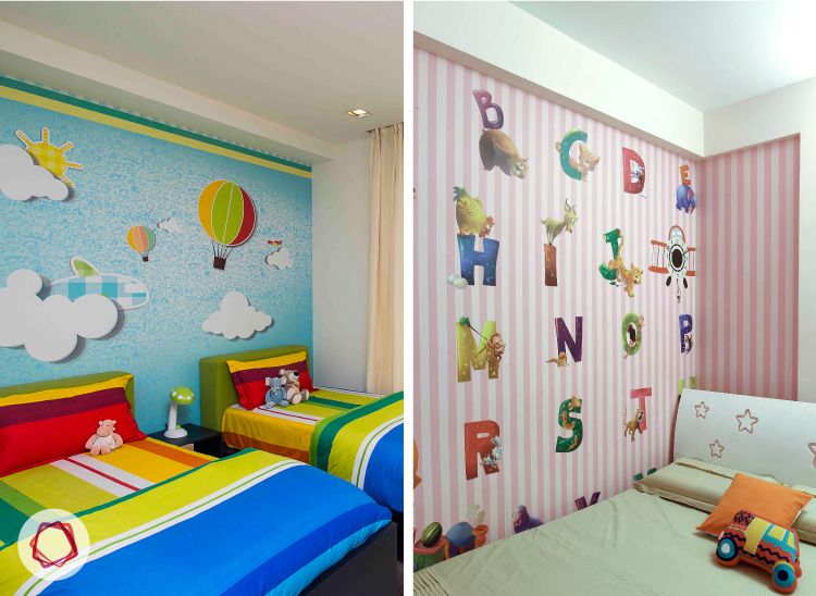 Give your kid a fun wall with this alphabetical accent wall.