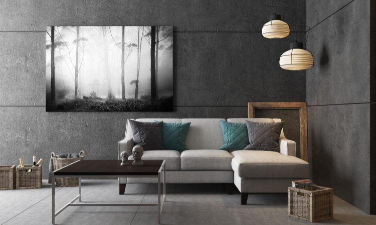 Prop some art or empty frames behind your sofa to add some drama. Prop some art or empty frames behind your sofa to add some drama.