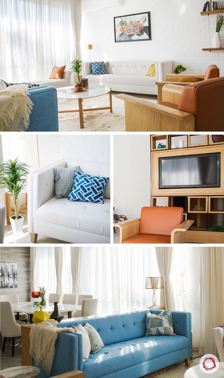 Mumbai Home Tour - Stylish living room with TV unit