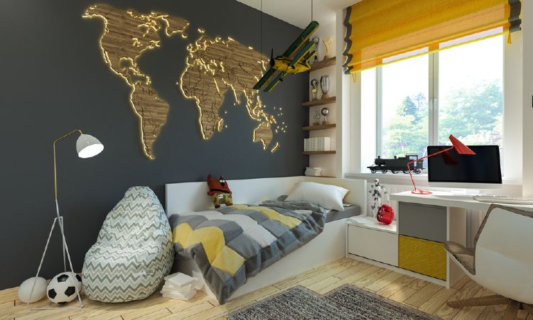 World map decor ideas 