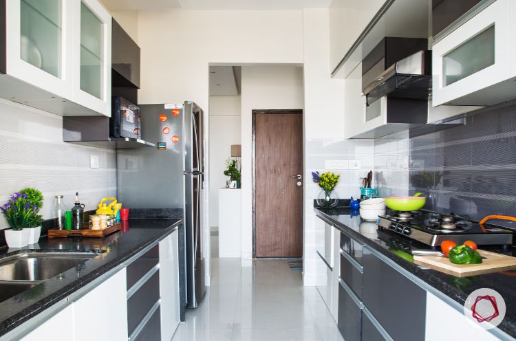 Mumbai interior design-ivory and grey modular kitchen