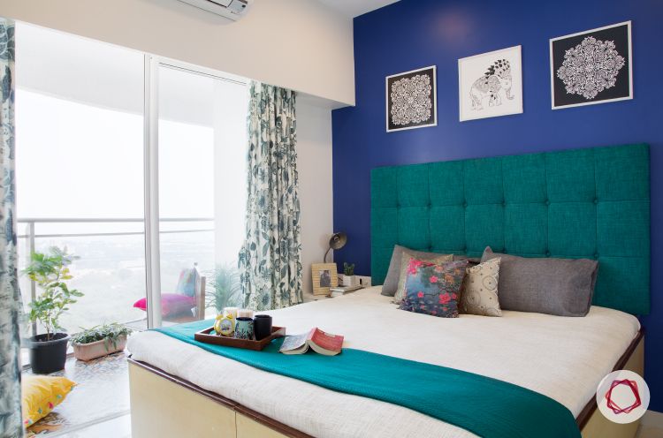 Mumbai interior design-monaco blue wall