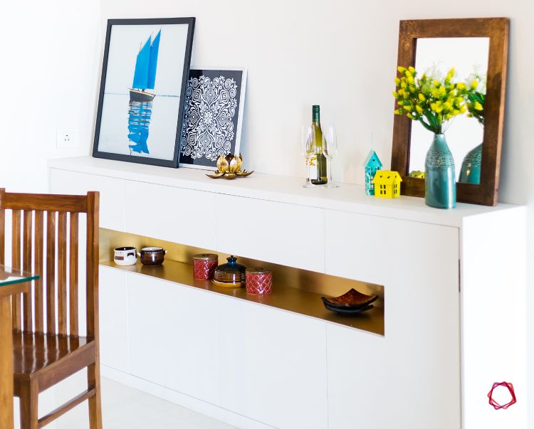 Mumbai interior design-white sideboard