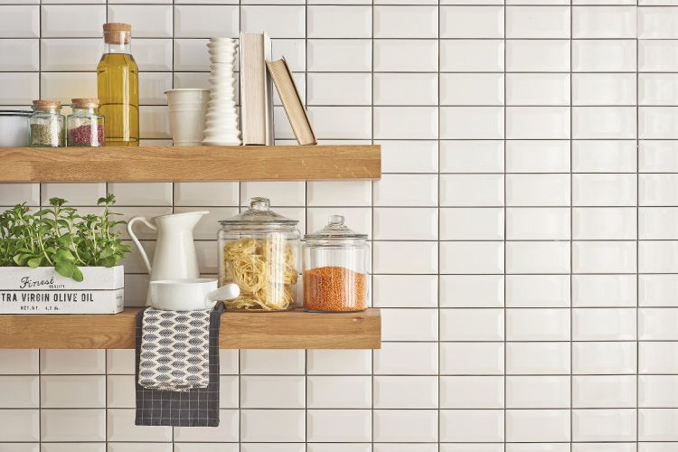 open kitchen shelves