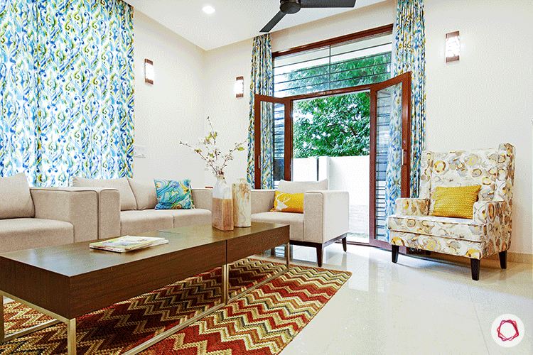 Simple Bangalore interior design_living room balcony view