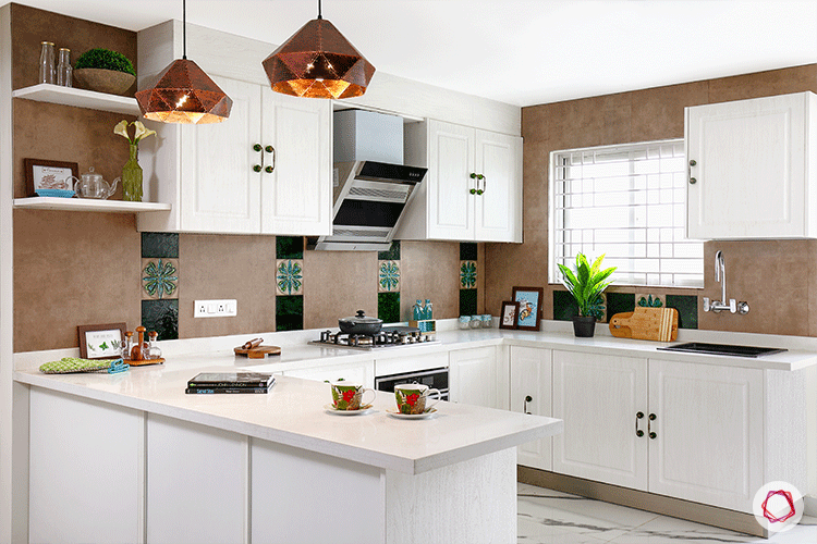 white bangalore kitchen design_open style