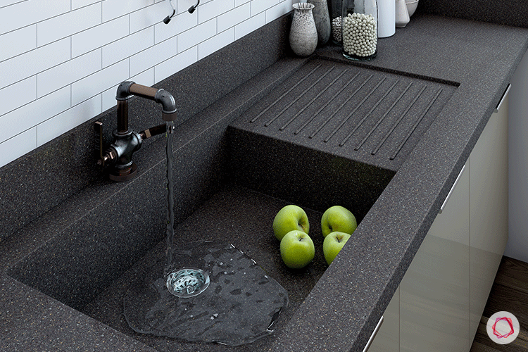 One piece sink_black