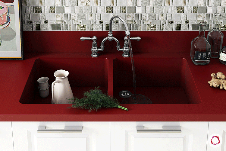 One piece sink_red