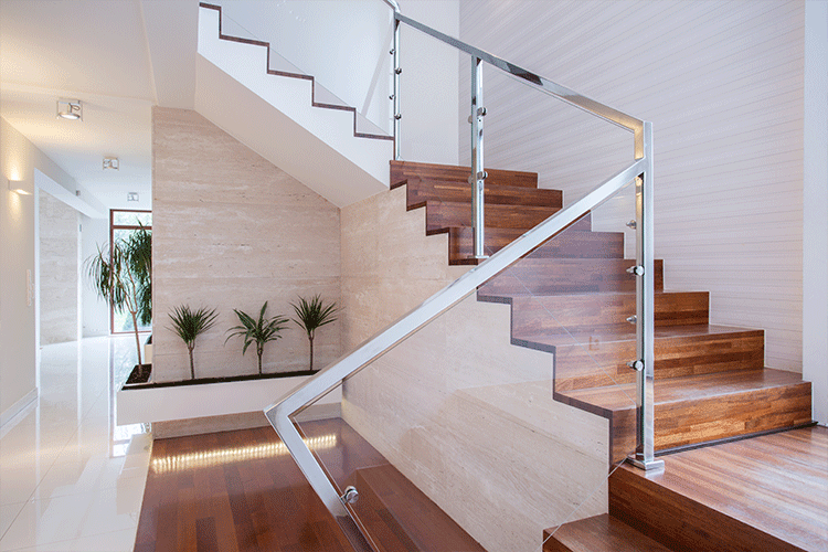 Staircase design_glass railing