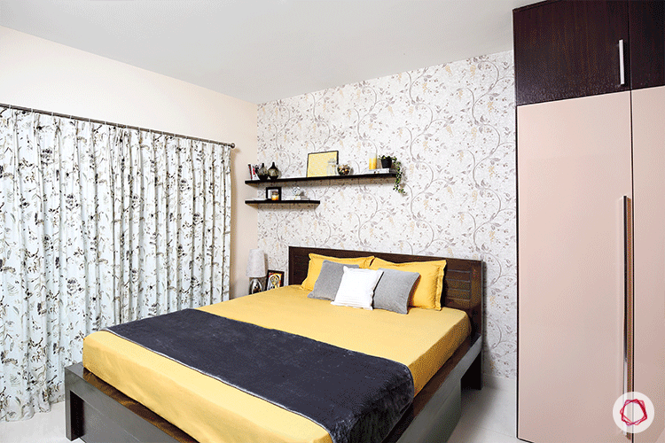 Fresh colors Bangalore interior design master bed