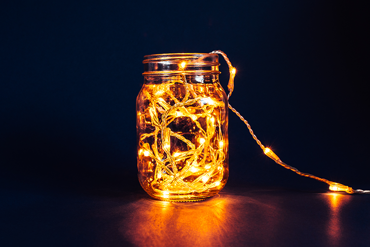 Fairy light decoration ideas - mason jar