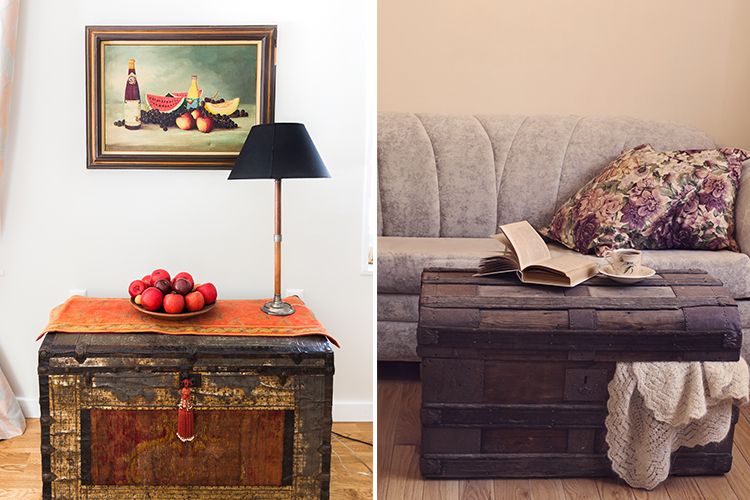 Steamer Trunk Coffee Table: Repurposing Old Stuff