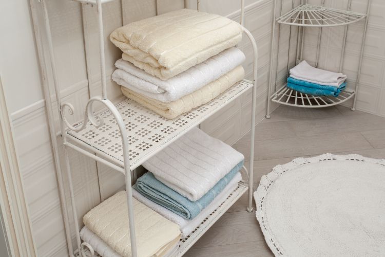 bathroom storage ideas-stand alone rack