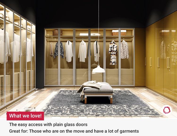 glass wardrobe designs