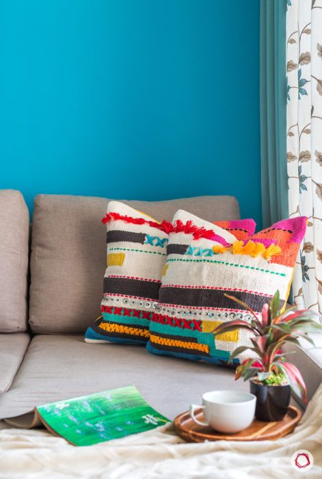 Goregaon home design-colourful cushions