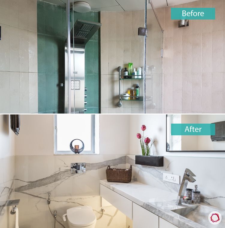 bedroom design-before-after-bathroom-tiles-marble