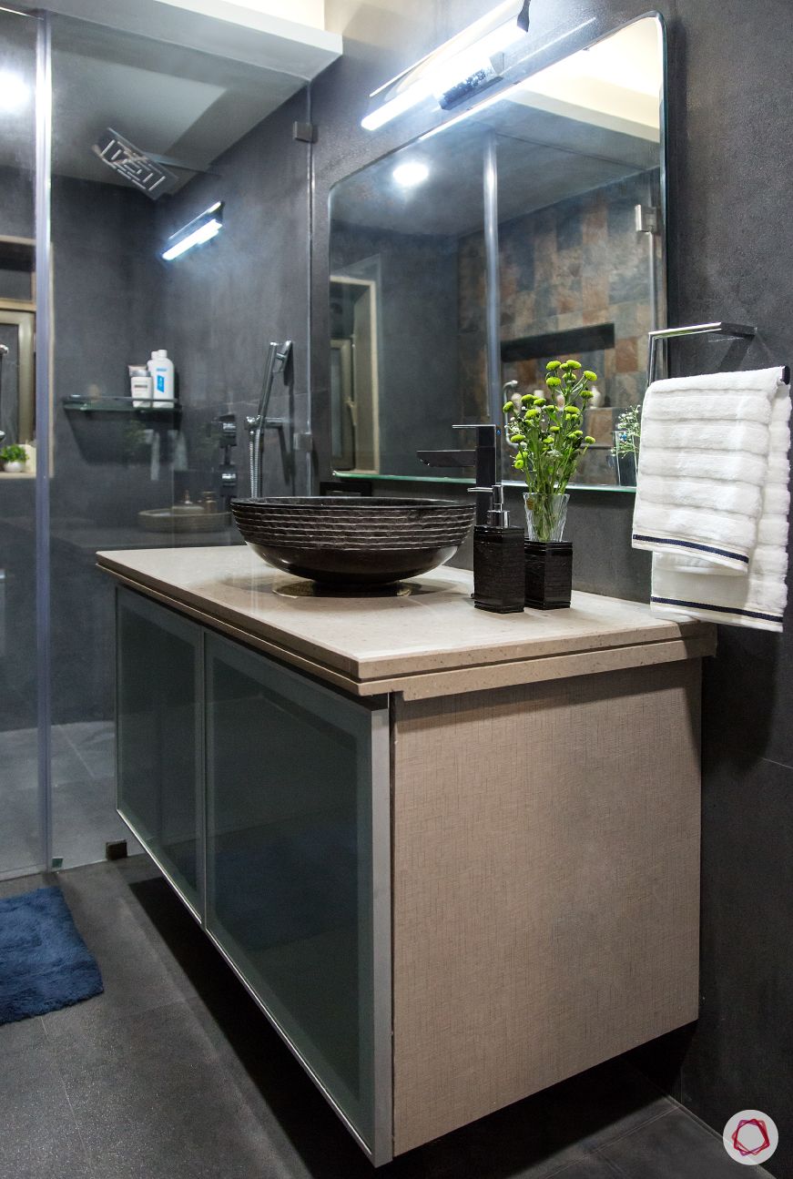 black-sink-wall-mirror-cabinet-storage-plant