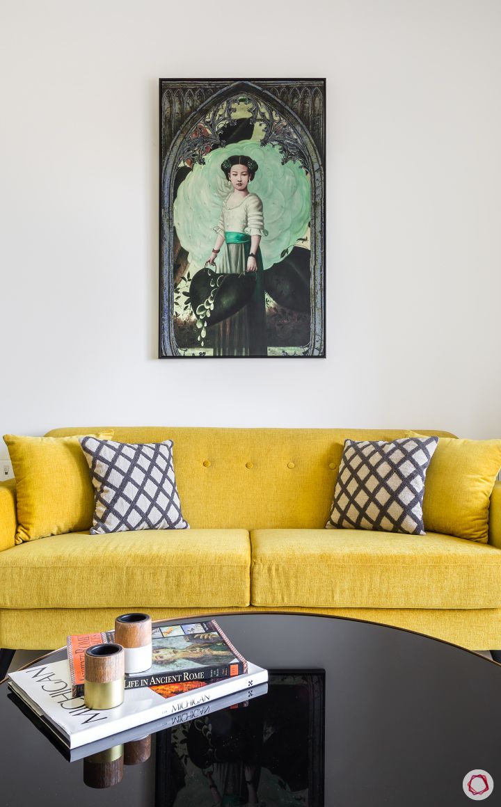 flat design-yellow sofa designs-wall art