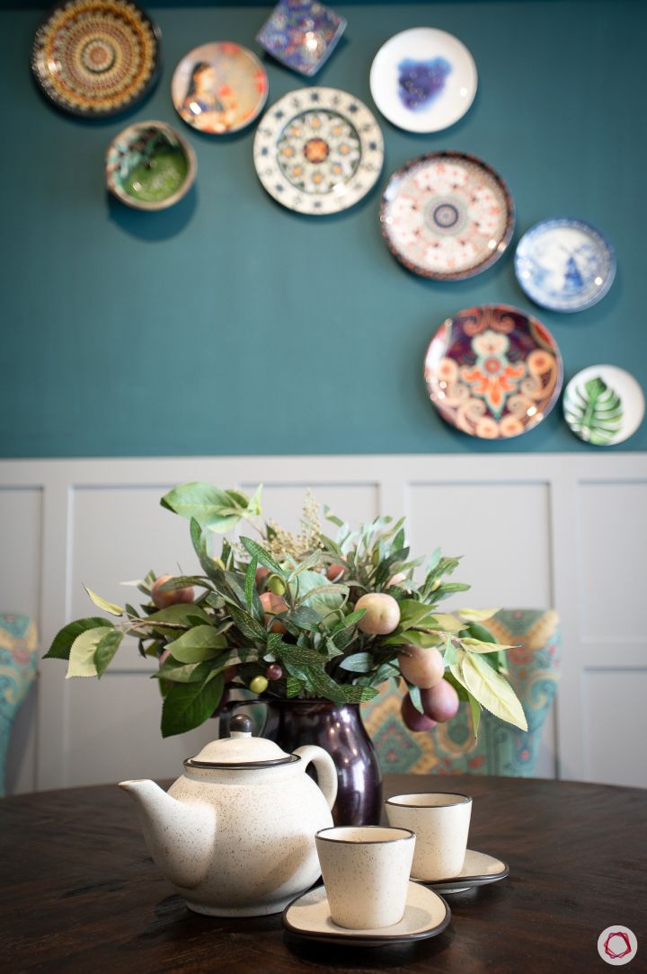 plates for wall decoration-blue wall ideas