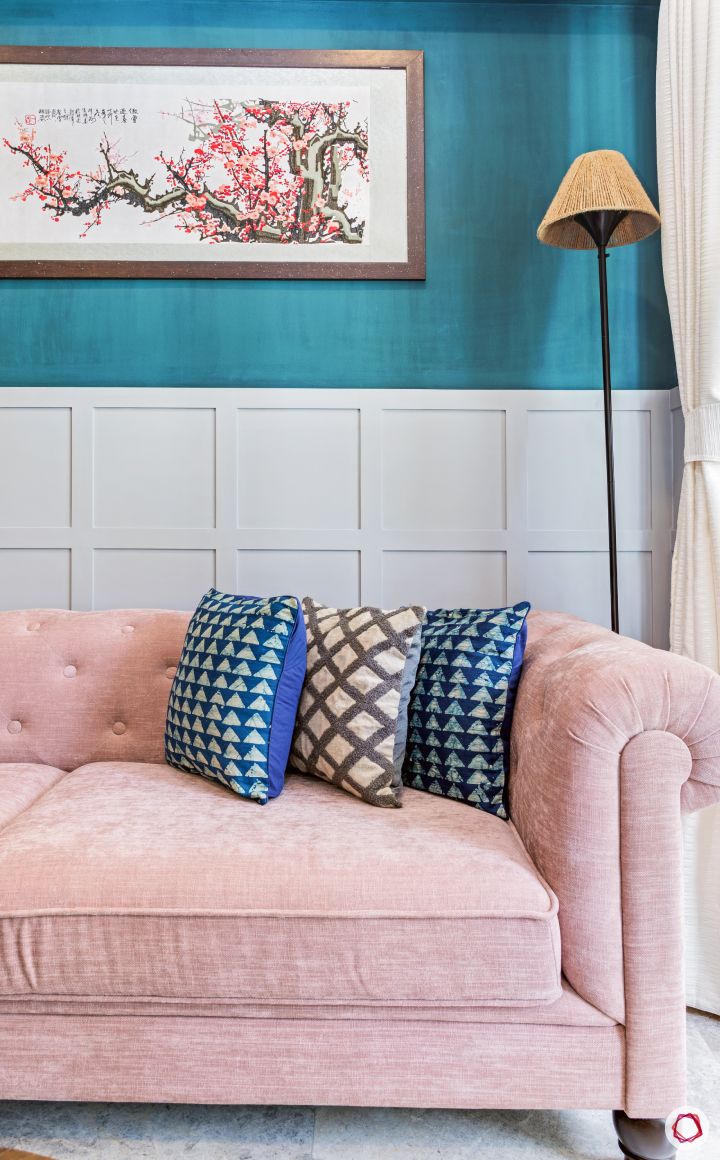 pink sofa designs-wall moulding designs