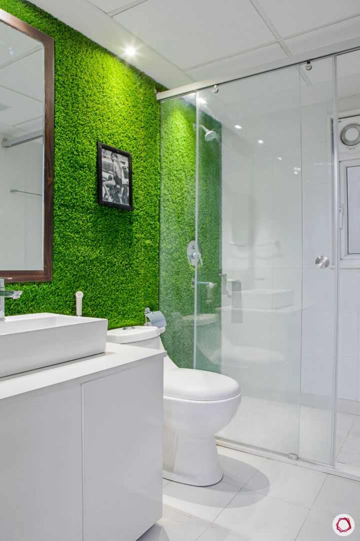 New house design-bathroom-faux grass wall