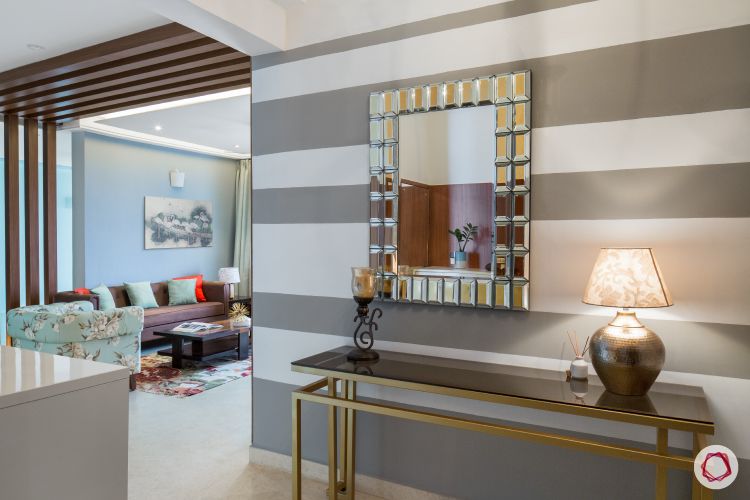 foyer-design-with-mirror-wall-decor