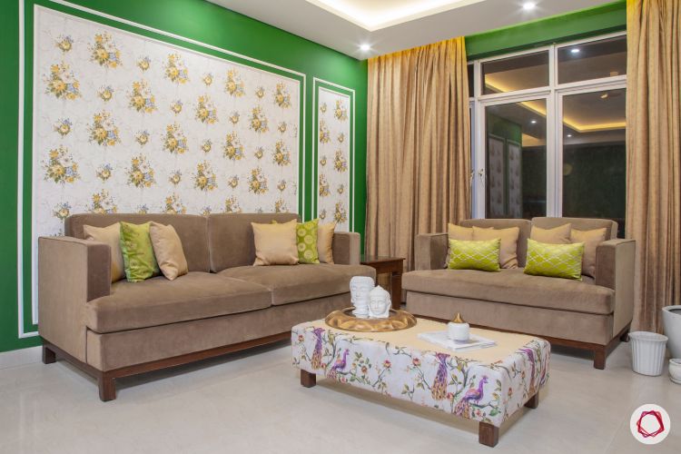 green-beige-living-room-design-floral-white-wallpaper