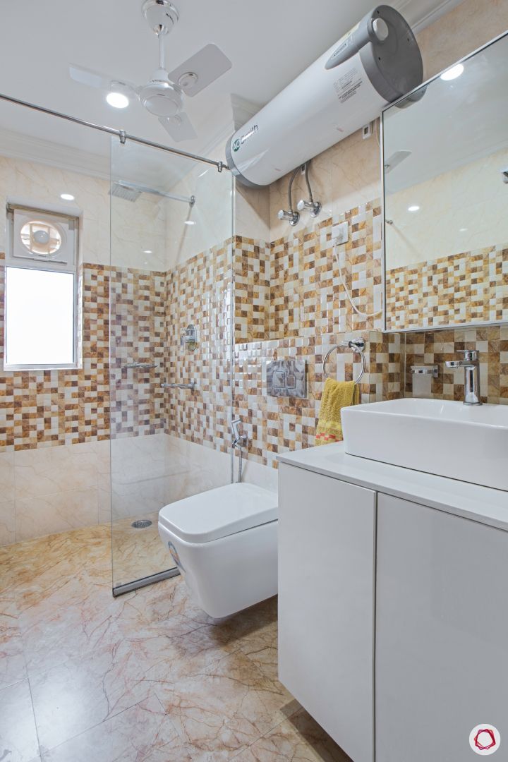 top interior designer bathroom with shower cubicle and vanities