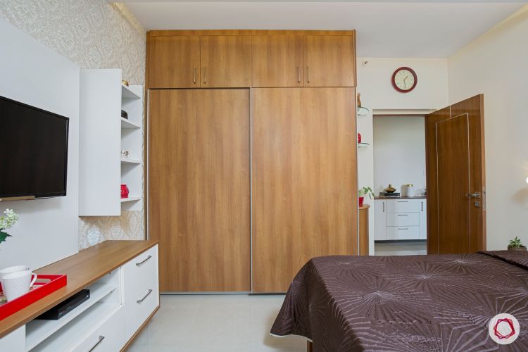 interior veneer sliding wardrobe two door