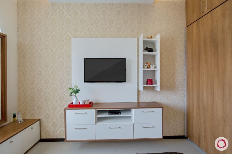 interior Guest room Tv unit in white