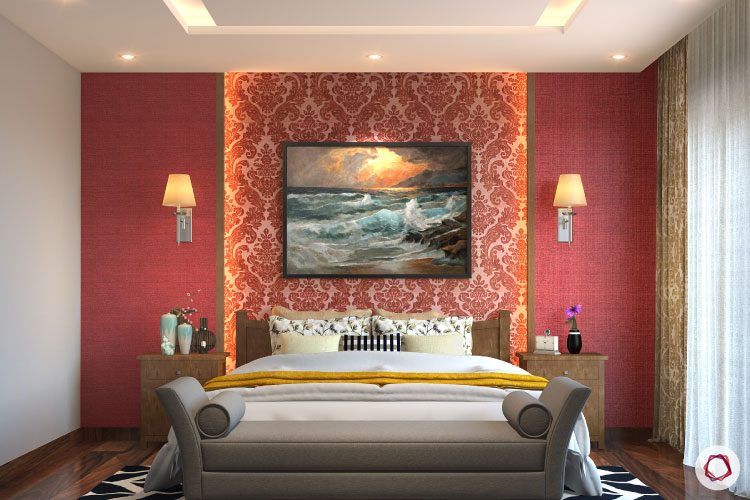 bedroom-lighting-red-wallpaper
