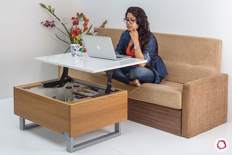 Space saving furniture_coffee table open