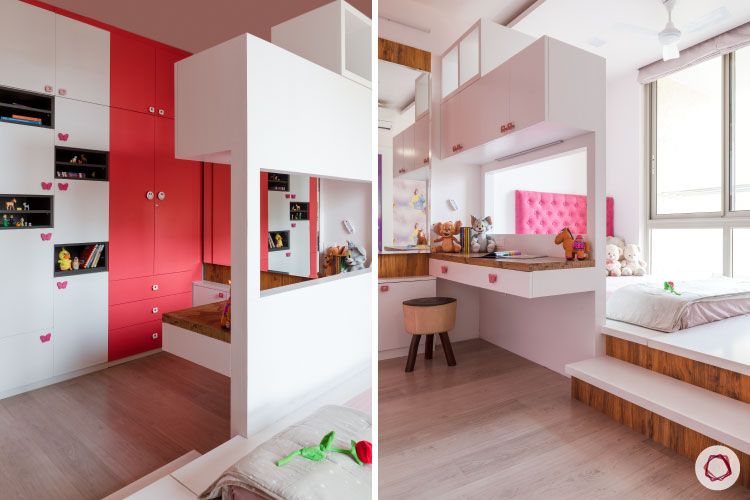 sleeping loft designs-pink wardrobe designs