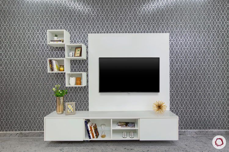 villas-in-bangalore-grey-wallpaper-TV-unit