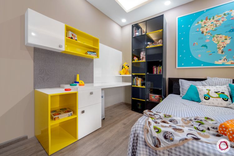 kids-study-table-bookcase--grey-yellow-bed