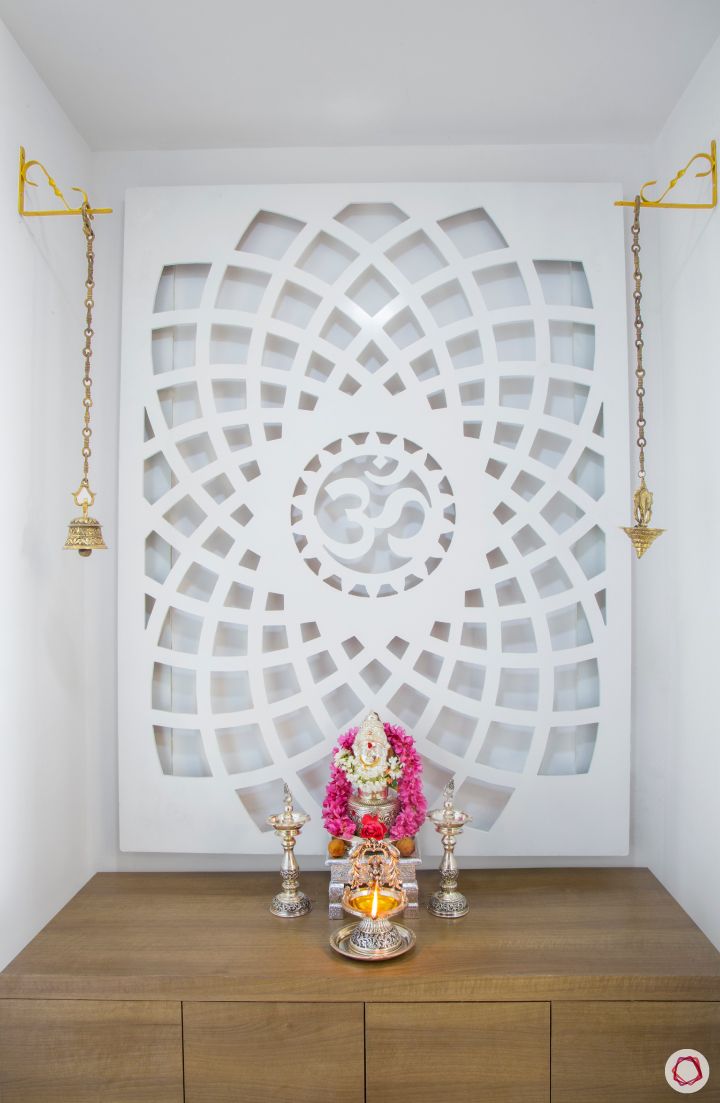 Modern pooja room designs_boundaries with bells