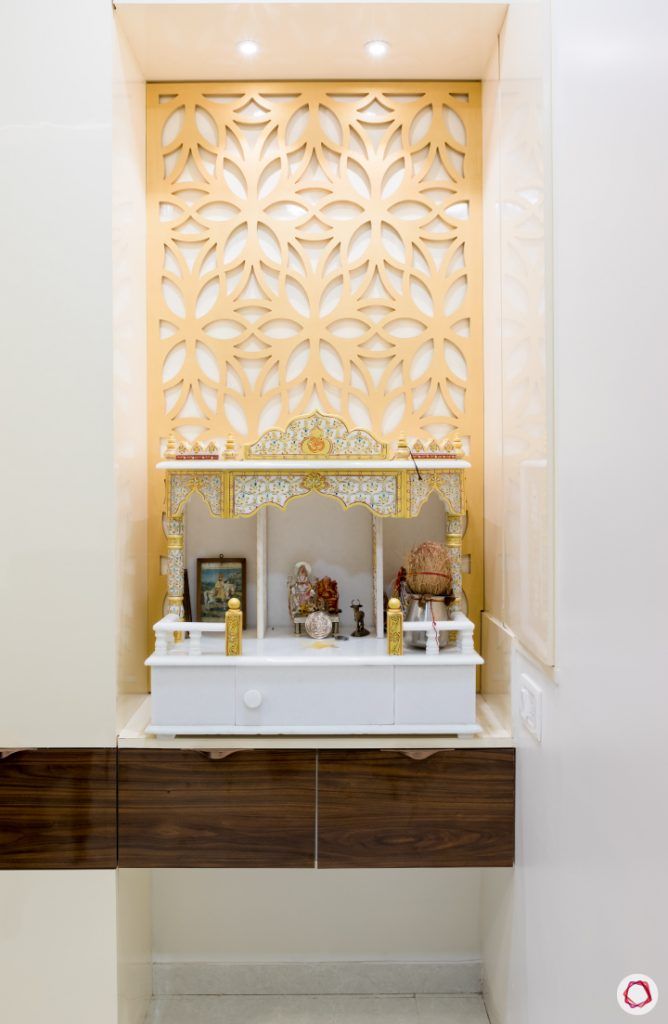 Modern pooja room designs_back panel