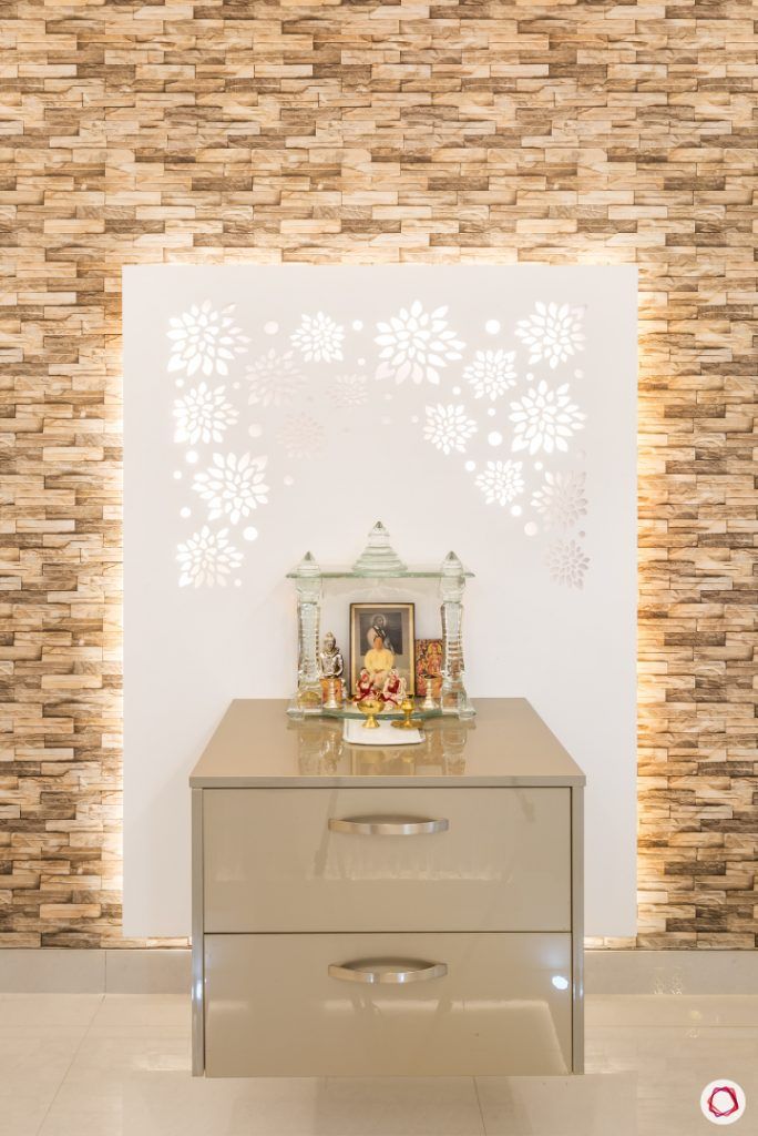 pooja room designs-backlit panel