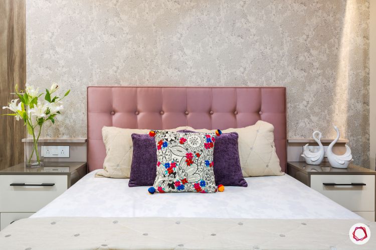 interior-design-2-bhk-furnished-pink-headboard-designs-floral-wallpaper-designs