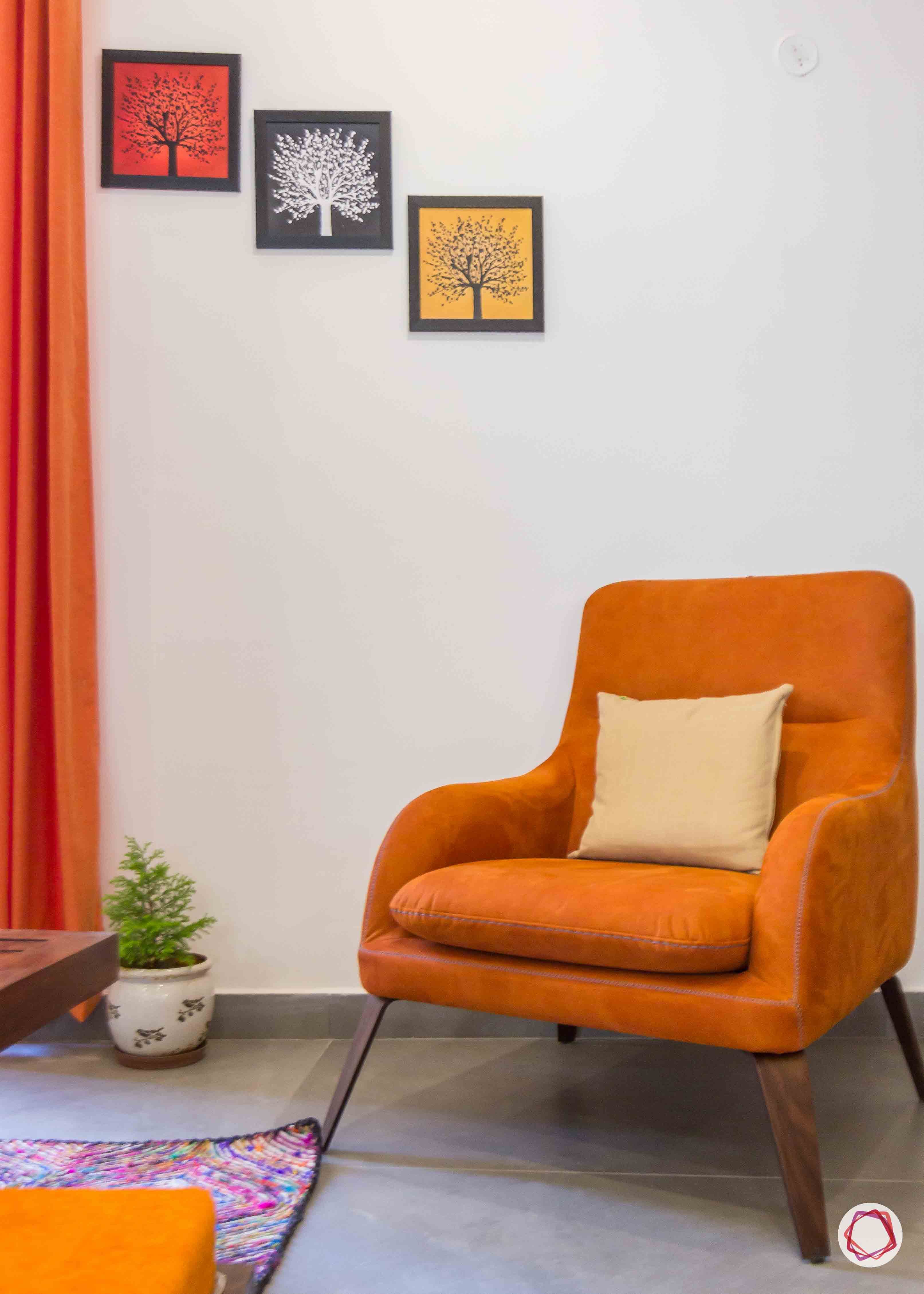 Best interior designers in bangalore_orange-armchair